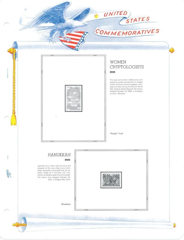 WHITE ACE 2022 UNITED STATES Commemorative Plate Blocks Simplified PB-74s 