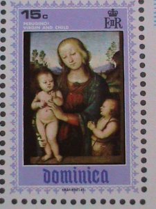 ​DOMINICA 1969 CHRISTMAS SHEET-VIRGIN & THE CHILD PAINTING: MNH S/S VERY FINE