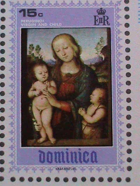 ​DOMINICA 1969 CHRISTMAS SHEET-VIRGIN & THE CHILD PAINTING: MNH S/S VERY FINE