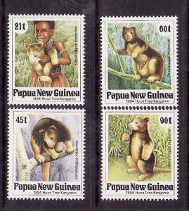 Papua New Guinea-Sc#819-22- id6-unused NH set-Tree Kangaroo-Animals-1994-