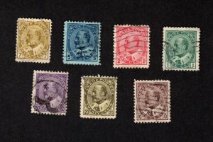 CANADA USED SET OF 7 KING EDWARD VII STAMPS SCOTT # 89 - 95