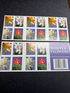 Scott#4862-4865 Winter Flowers Booklet Of 20 Stamps MNH-2014-US