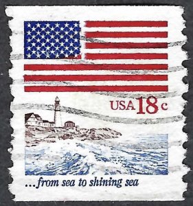 United States #1891 18¢ Flag - From Sea to Shining Sea (1984). Used.