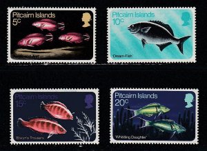 Pitcairn Islands # 114-117, Fish, Mint NH, 1/2 Cat.