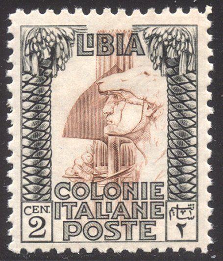 LIBYA #48a Mint NH - 1924 2c Black & Red Browm, P11