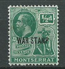 Montserrat SG 61 Mint Hinged  Opt Black Deep Green