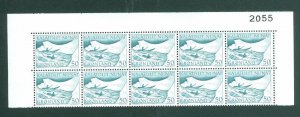 Greenland .1 MNH 10-Plate Block  #  2055  50 Ore Kayak-Mail. Engraver: Cz Slania