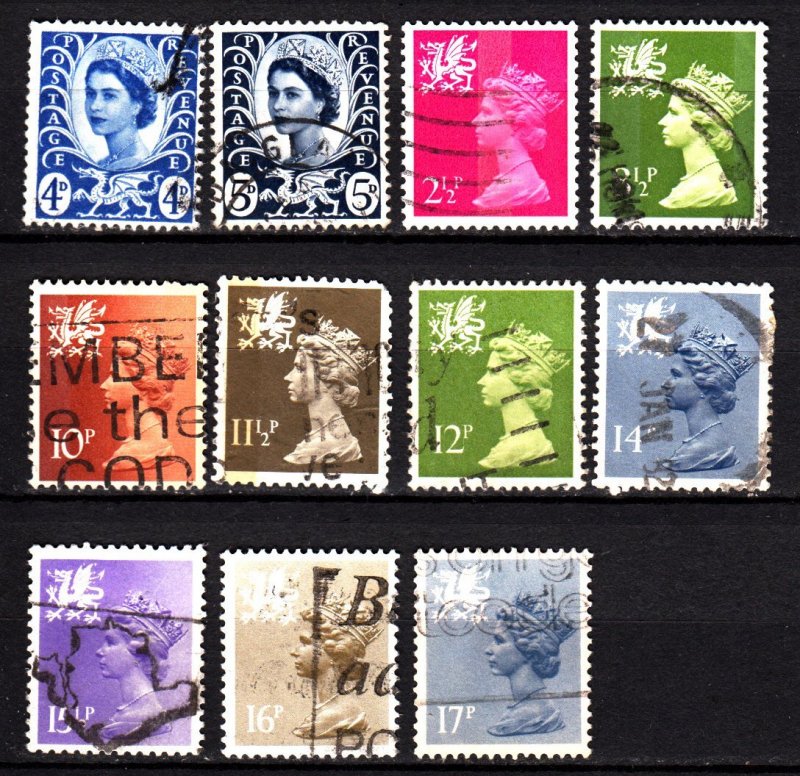 Great Britain Wales 11 different used