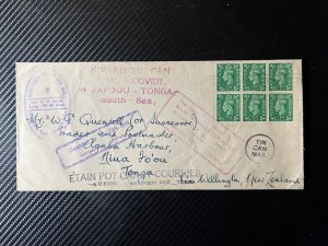 1944 England United Kingdom Tin Can Canoe Mail Cover to Niuafoou Island Tonga