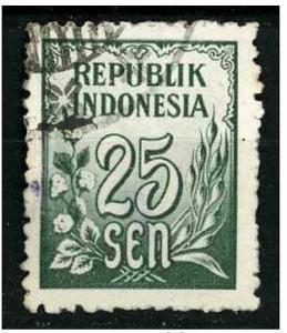 Indonesia 1951 - Scott 376 used - 25s, Numeral 