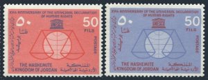 Jordan 405-406, hinged. Michel 395A-396A. Declaration of Human Rights-15. 1963.