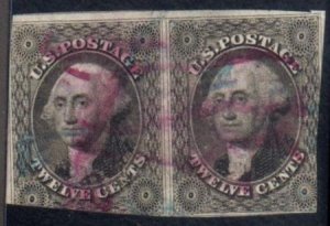 US 17 Early Classics Ave-F Used Pair, Red + Blue Cancels