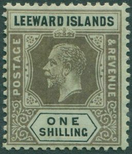 Leeward Islands 1912 SG54 1s black and green KGV wmk mca MLH