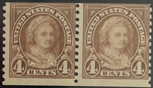 Scott #601 1923 4¢ Martha Washington rotary perf. 10 vertically MNH OG