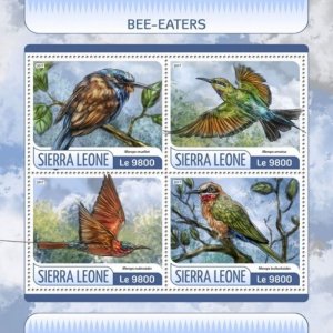 Sierra Leone - 2017 Bee-eaters - 4 Stamp Sheet - SRL17606a