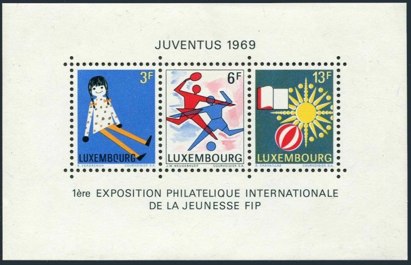 Luxembourg 474 sheet,MNH.Michel 785-787 Bl.8. JUVENTUS-1969.Soccer,Tennis.