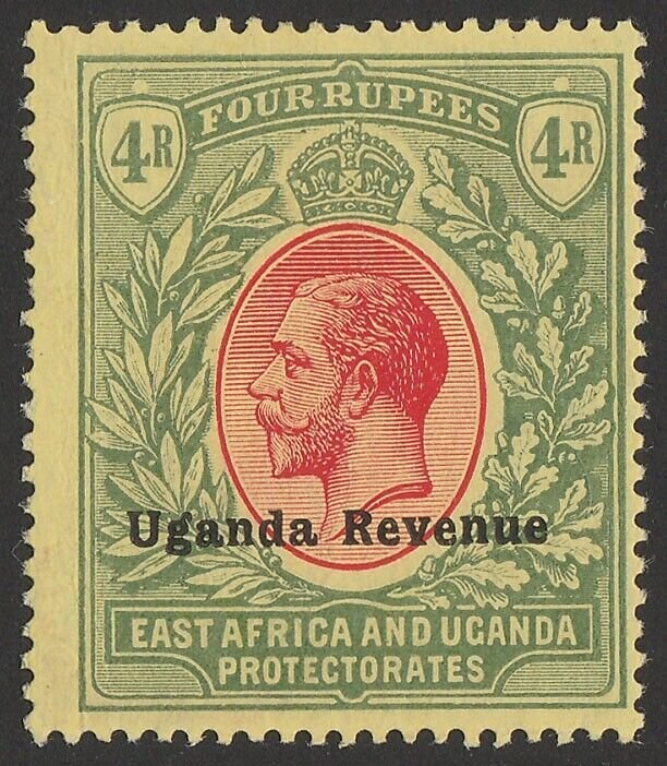 UGANDA 1912 'Uganda Revenue' on KGV 4R, wmk mult crown. MNH **. Very rare mint.