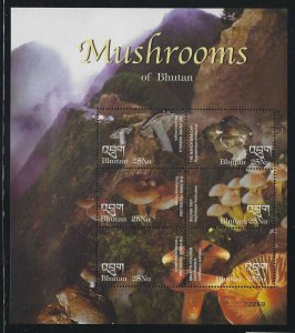 Bhutan 2002 Mushrooms S/S group Sc# 1372 & 1378 NH