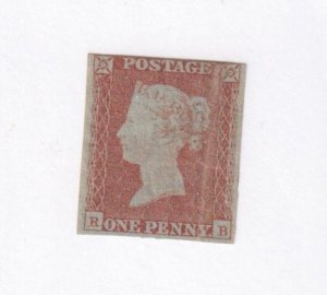 GB # 3a VF-MLH IMPERF PENNY RED (Faint paper crease) CAT VALUE $625 AT ONLY $100