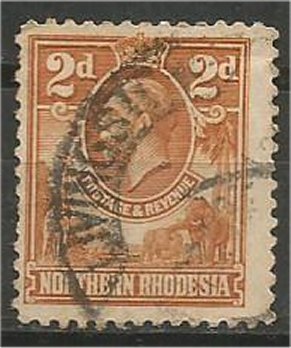 NORTHERN RHODESIA, 1925, used 2p, King George V  Scott 4