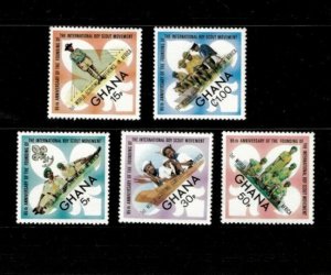 Ghana 1973 - Boy Scouts OVPT  - Set of 5 Stamps - Scott #484-8 - MNH
