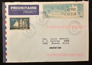 CM) 1999. FRANCE. SAILBOAT. POSTAGE. ENVELOPE SENT ARGENTINA. XF