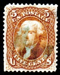 SC# 76 - (5c) - Washington, brown - USED single.