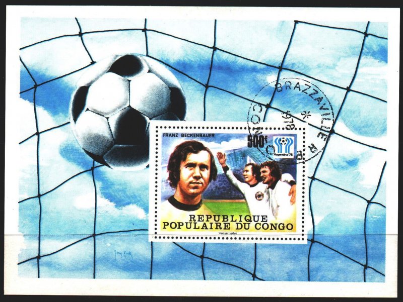 Brazzaville. 1978. bl 15. Argentina-78, football. USED.