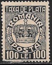 Romania J90, 100l Crown, MH, F-VF