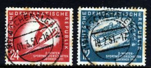 EAST GERMANY (DDR) 1951 Second Winter Sports Meeting Set SG E37 & SG E38 VFU