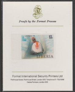 LIBERIA 1980 LAKE PLACID OLYMPICS  imperf proof mounted on Format Int Proof Card