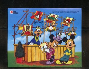 DISNEY GRENADA PHILANIPPON RAKE FAIR IMPERFORATE SOUVENIR SHEET MINT NH