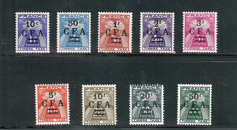 France (Reunion), J36-43, Postage Due Short, mnh/mh