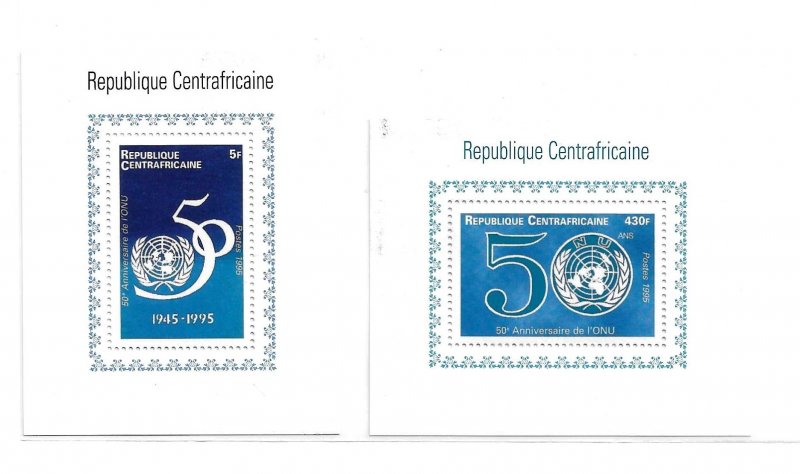 Central African Republic 1996 UN 50th anniversary Sc 1111-1112 S/S MNH C6