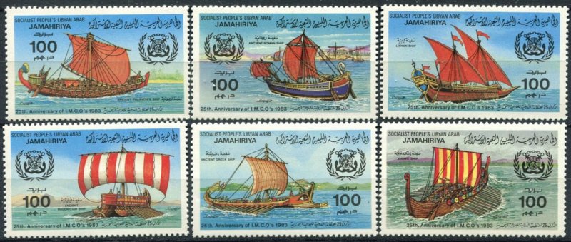 Libya 1983 Scott 1090-1095 Early Sail Ships MNH