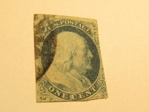 US Stamps, Scott #7 Used,Type II 1851, SCV $110.00, w/Richard Doporto Certificat