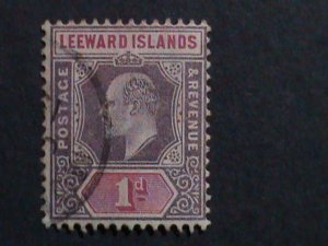 ​LEEWARD ISLANDS-1902 SC#21 KING GEORGE V-FANCY CANCEL 121 YEARS OLD VF