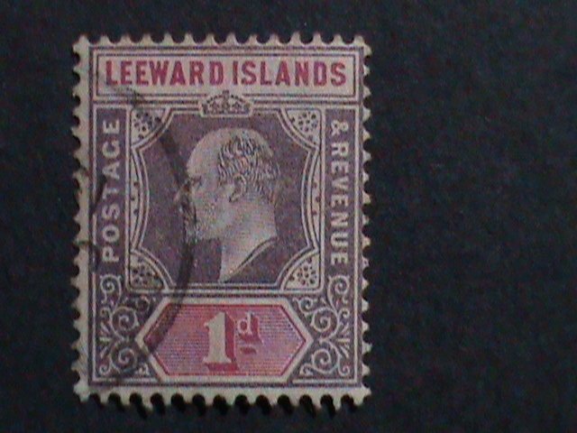 ​LEEWARD ISLANDS-1902 SC#21 KING GEORGE V-FANCY CANCEL 121 YEARS OLD VF