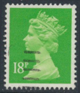 GB  Machin 18p SG X913  Used  1 Center band SC# MH104  see scans & details