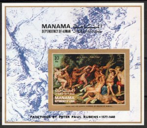 ZAYIX Ajman Manama Block 100 B MNH Imperf Paintings Peter Paul Rubens 030523SM56