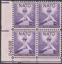 SCOTT # 1008 NATO MINT GEM NEVER HINGED PLATE BLOCK !!