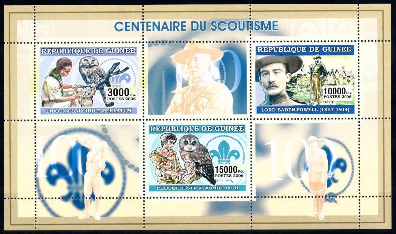 [66769] Guinea 2006 Scouting Pfadfinder Owls Souvenir Sheet MNH