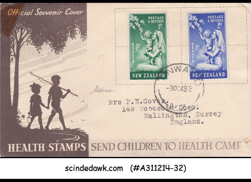 NEW ZEALAND - 1949 HEALTH STAMPS OFFICIAL SOUVENIR COVER WITH CANCELLATION