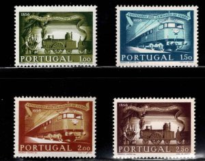 Portugal Scott 818-821 MH* Railway centenary  set Lightly hinged.