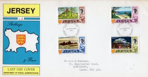 Jersey 1972 DEFINITIVES LAST DAY OF ISSUE (4) FDC
