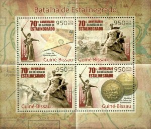 Guinea-Bissau 2013 - World War II, Battle of Stalingrad - Sheet of 4 - MNH