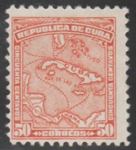 1914-15 Cuba Stamps Sc 261 Map of  50c  NEW