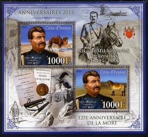 IVORY COAST - 2013 - Nikolai Przhevalsky - Perf 2v Sheet - MNH - Private Issue