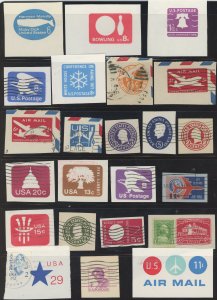 USA Cut Squares, Entires, Postal Cards, Aerogrammes Assortment - Cat $???