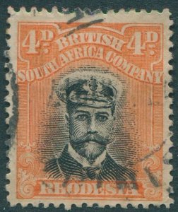 Rhodesia 1913 SG261 4d black and orange KGV FU